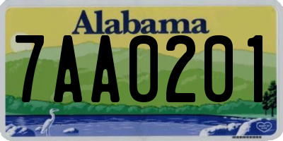 AL license plate 7AA0201