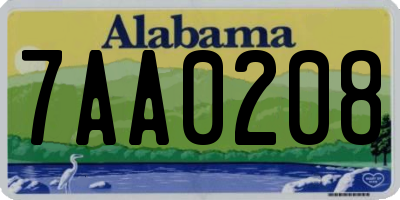 AL license plate 7AA0208