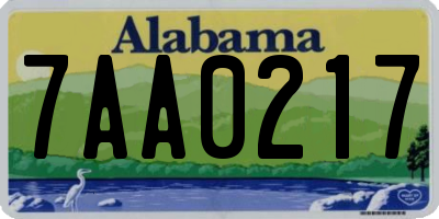 AL license plate 7AA0217