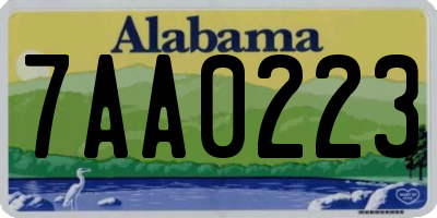 AL license plate 7AA0223