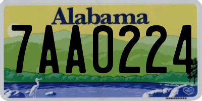 AL license plate 7AA0224