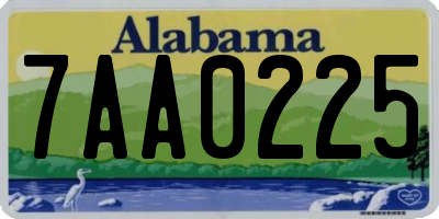 AL license plate 7AA0225