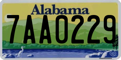 AL license plate 7AA0229