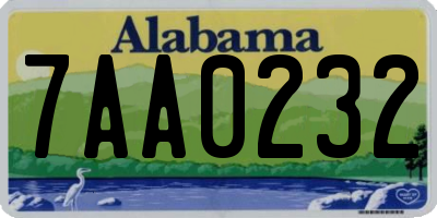 AL license plate 7AA0232