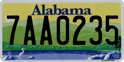 AL license plate 7AA0235