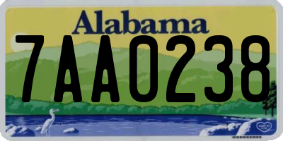 AL license plate 7AA0238