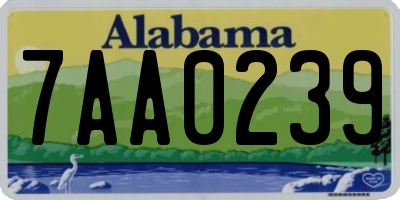 AL license plate 7AA0239