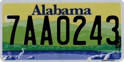 AL license plate 7AA0243