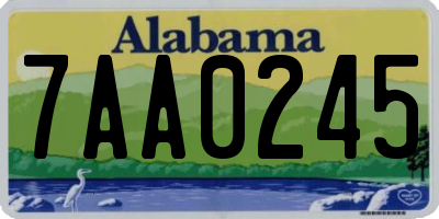 AL license plate 7AA0245