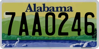 AL license plate 7AA0246