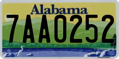 AL license plate 7AA0252