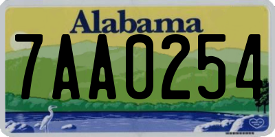AL license plate 7AA0254