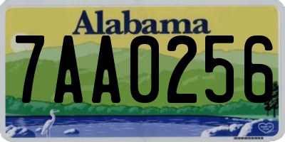 AL license plate 7AA0256