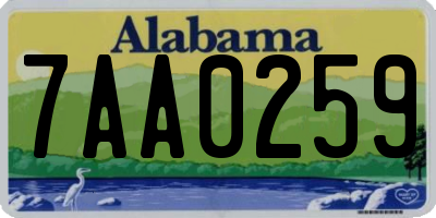 AL license plate 7AA0259
