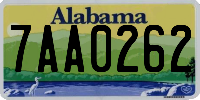 AL license plate 7AA0262