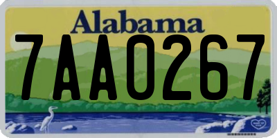 AL license plate 7AA0267