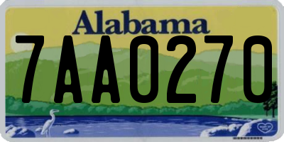 AL license plate 7AA0270