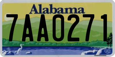 AL license plate 7AA0271