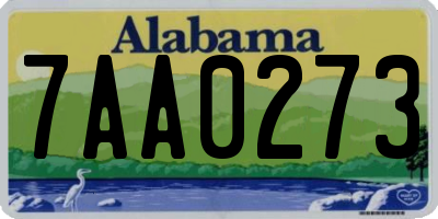 AL license plate 7AA0273