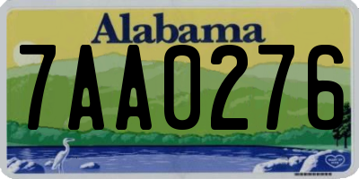 AL license plate 7AA0276