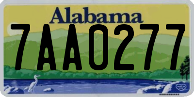 AL license plate 7AA0277