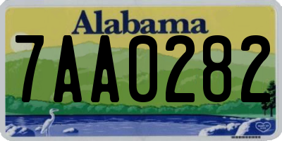 AL license plate 7AA0282