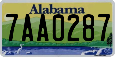 AL license plate 7AA0287