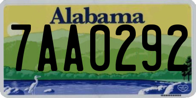 AL license plate 7AA0292
