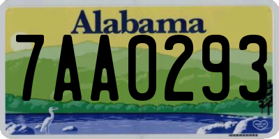 AL license plate 7AA0293
