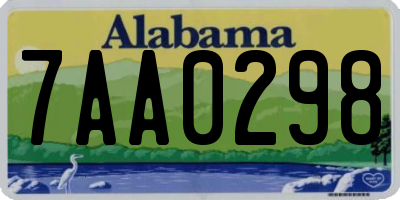 AL license plate 7AA0298