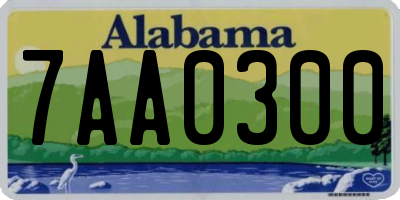 AL license plate 7AA0300