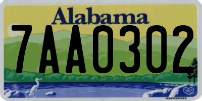 AL license plate 7AA0302