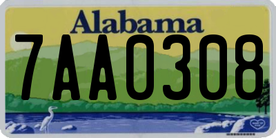 AL license plate 7AA0308
