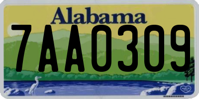 AL license plate 7AA0309