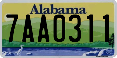 AL license plate 7AA0311