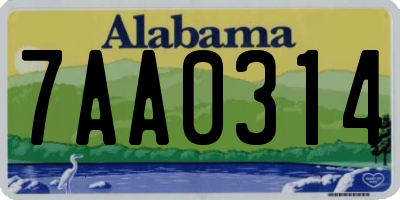 AL license plate 7AA0314
