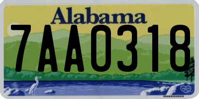 AL license plate 7AA0318