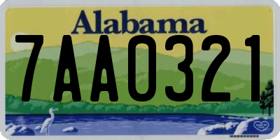 AL license plate 7AA0321