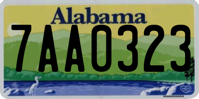 AL license plate 7AA0323