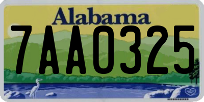 AL license plate 7AA0325
