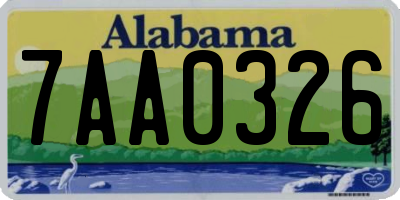 AL license plate 7AA0326