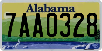 AL license plate 7AA0328