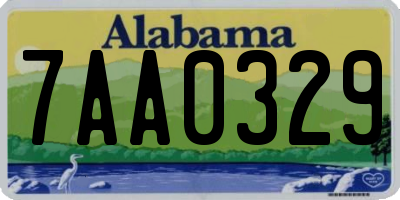 AL license plate 7AA0329