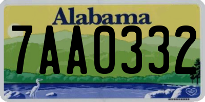 AL license plate 7AA0332