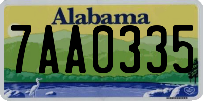 AL license plate 7AA0335