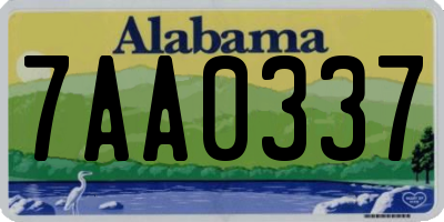 AL license plate 7AA0337