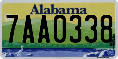 AL license plate 7AA0338