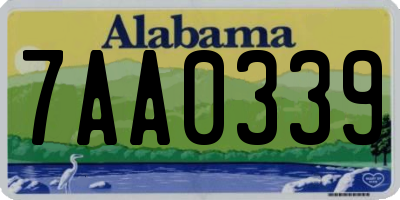 AL license plate 7AA0339