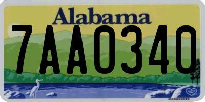 AL license plate 7AA0340