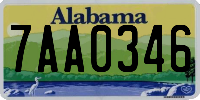 AL license plate 7AA0346